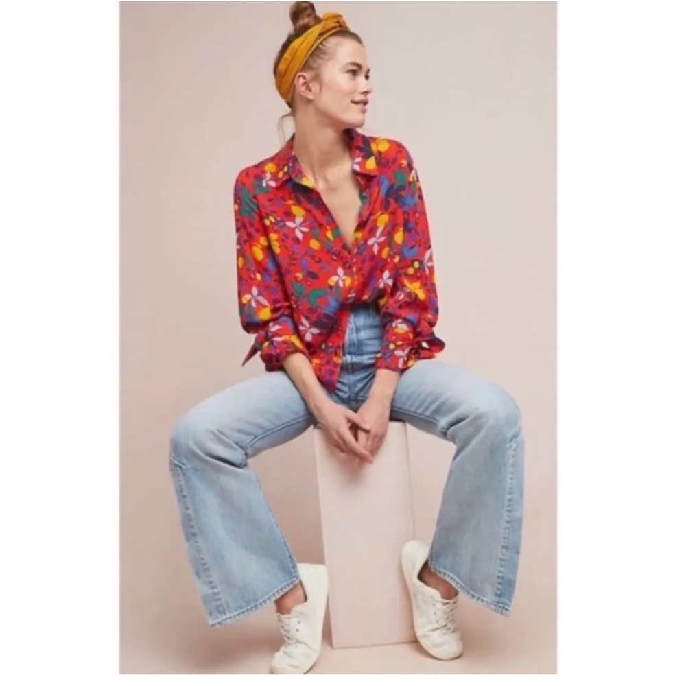 EUC Maeve Blouse sz 10 fits like a medium IMO
